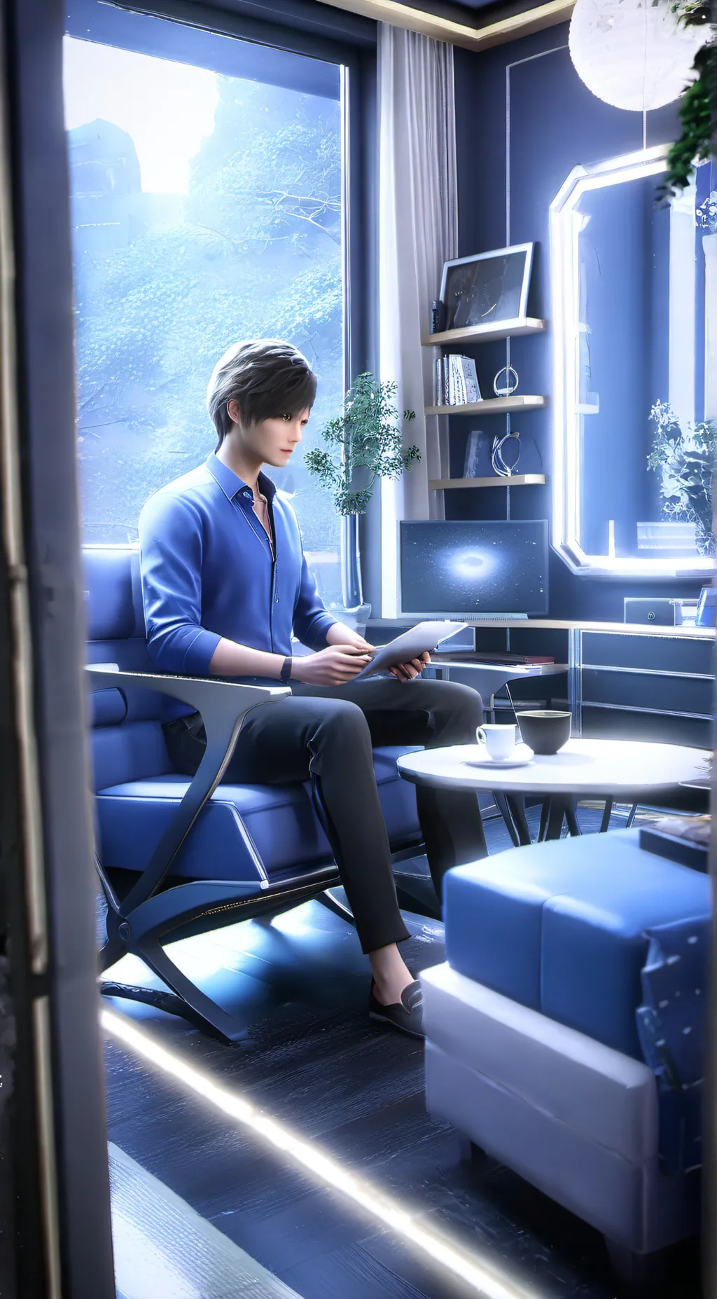 ai character: gamer kid background