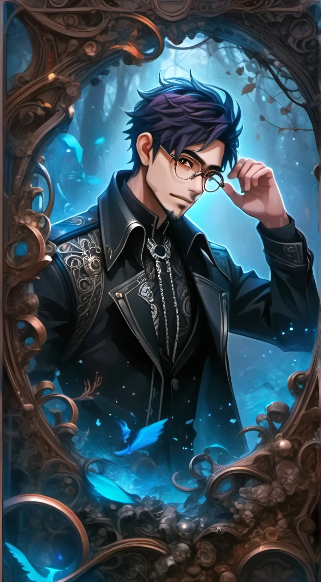 ai character: Indigo background