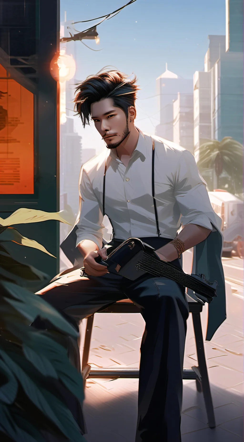 ai character: The man background