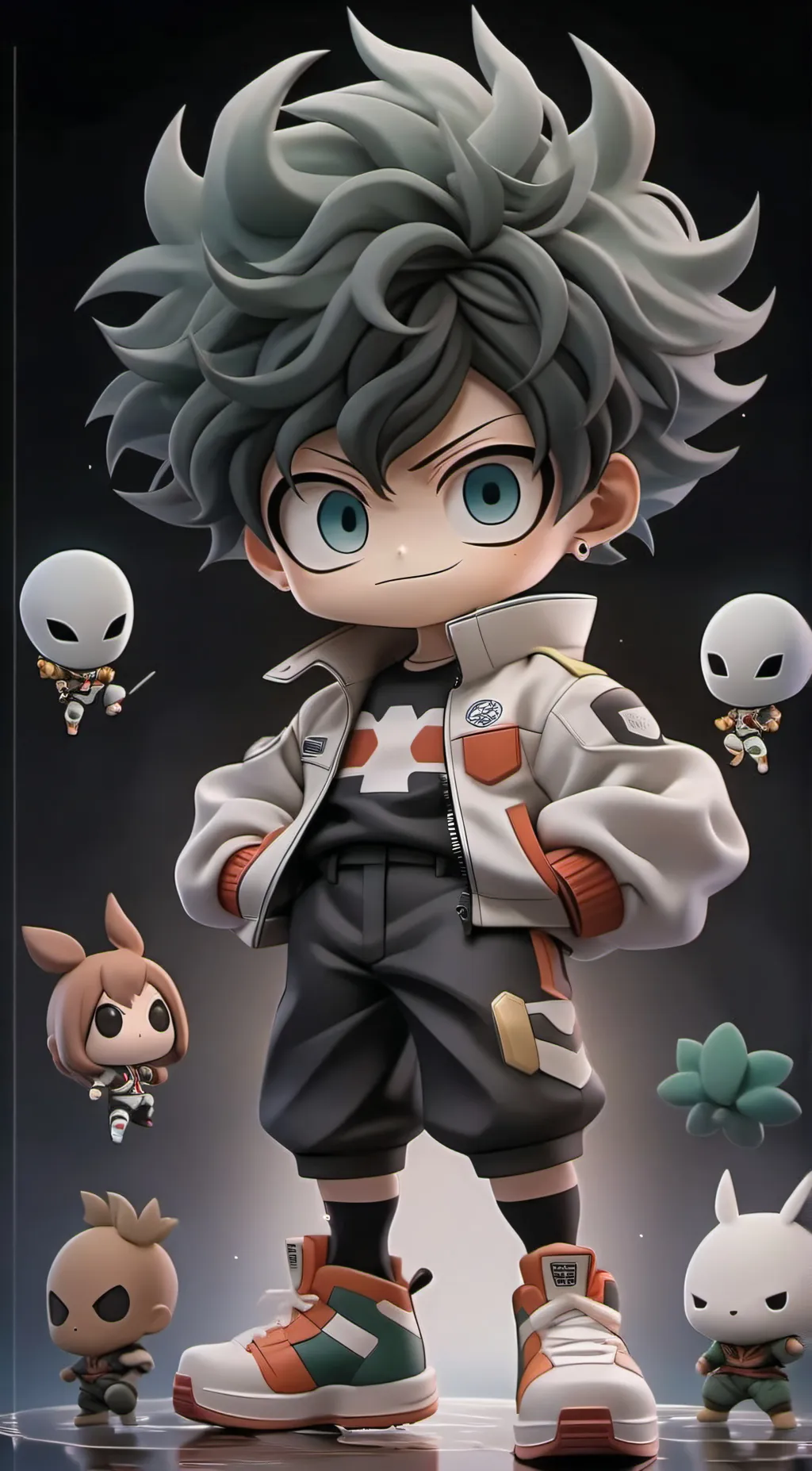 ai character: Mha as among us background