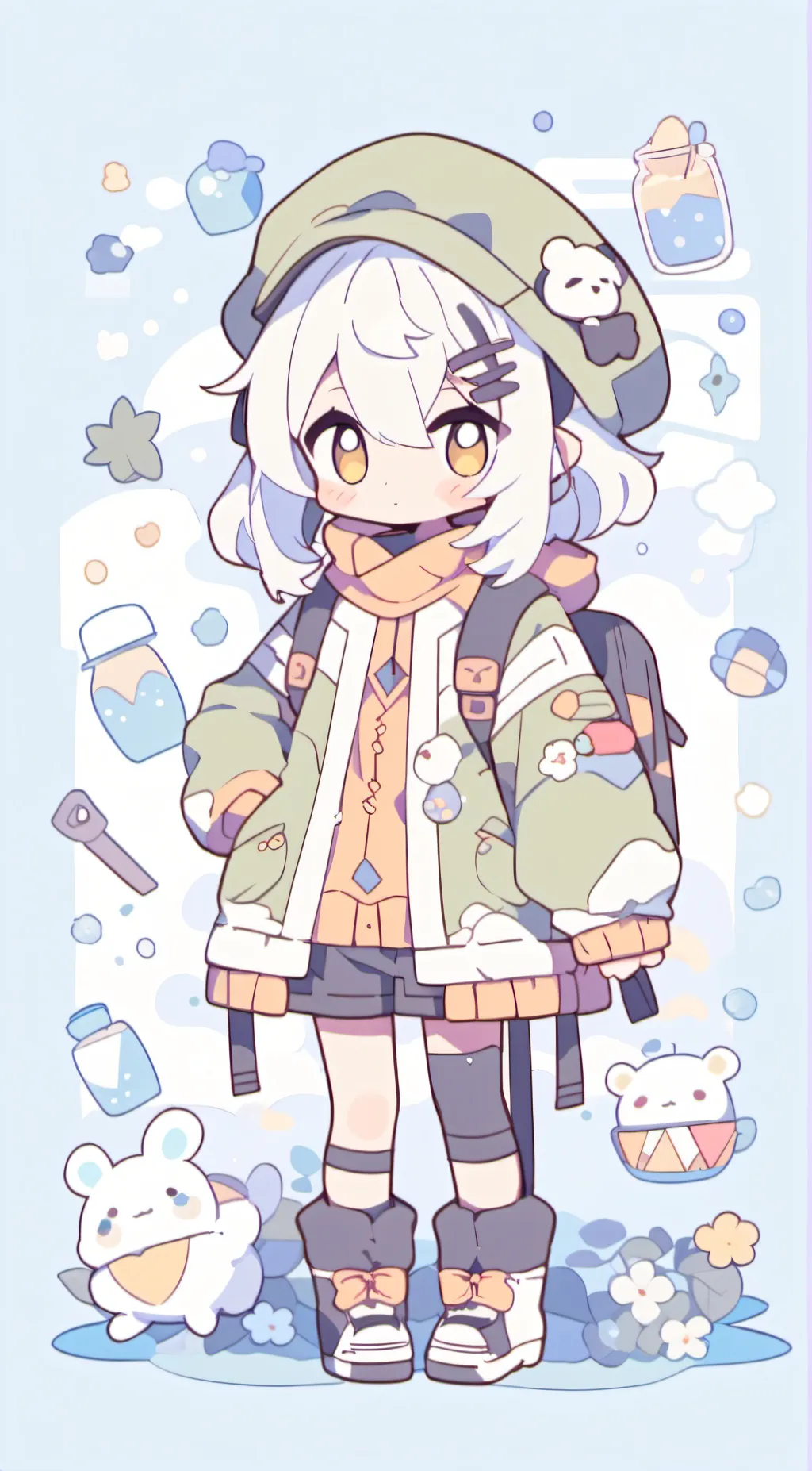 ai character: Smiling critters  background