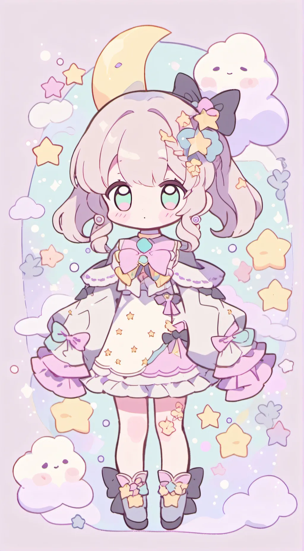 ai character: Moonlight background