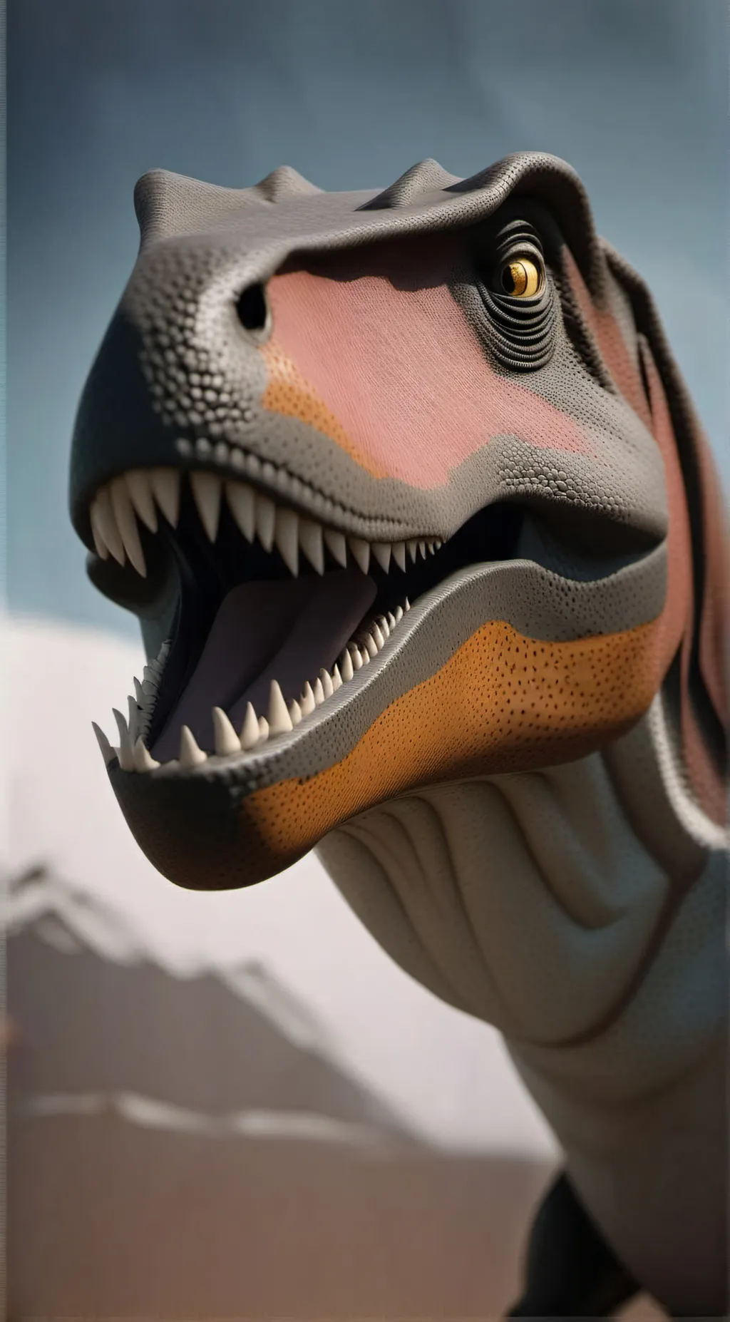 ai character: hungry dinosur background