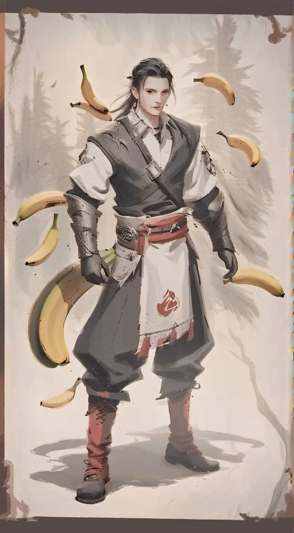 ai character: Banana  background