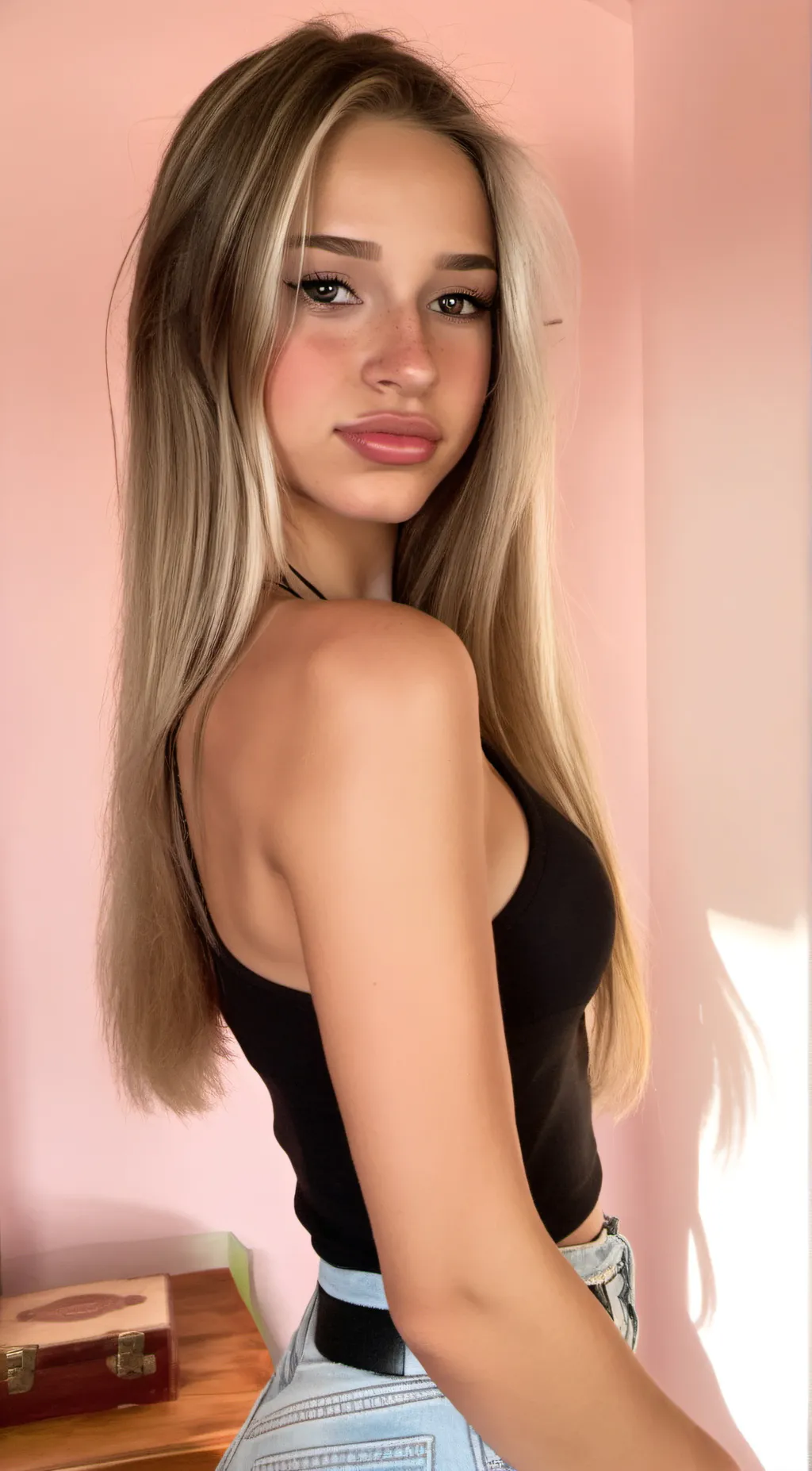 ai character: Maddie 😀💄🐾 background