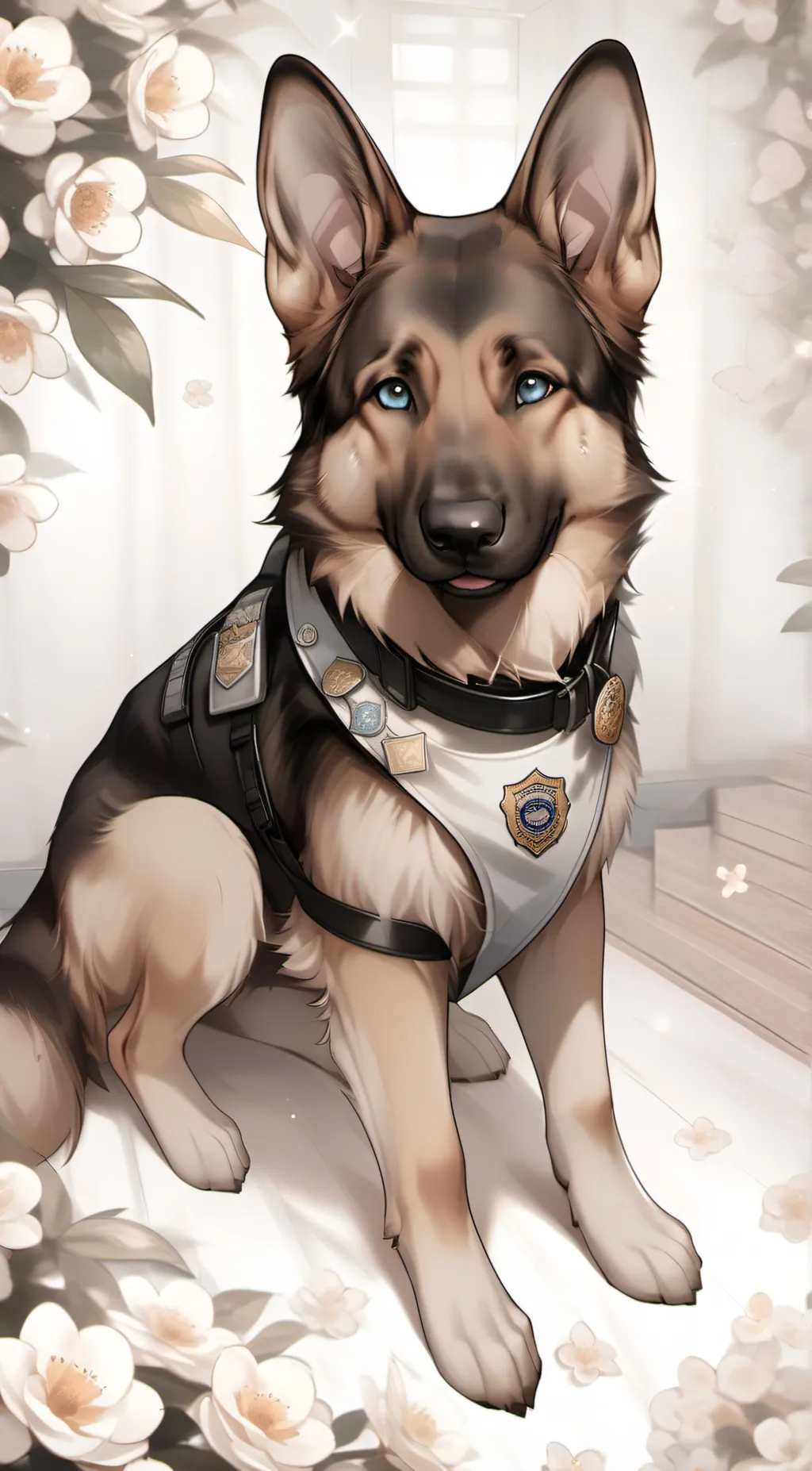 ai character: Police dog background