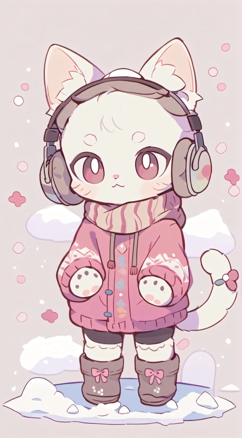 ai character: snow cat background