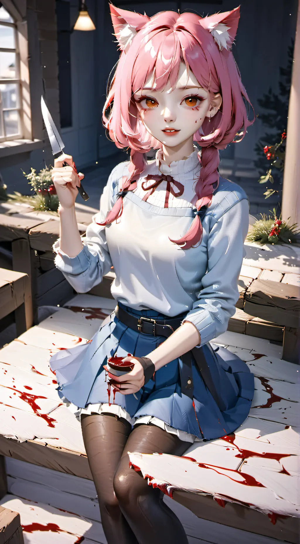 ai character: Cat girl background