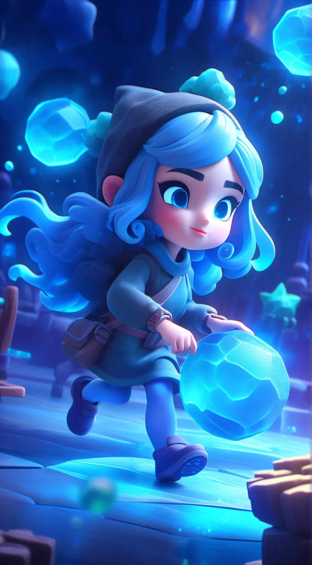 ai character: smiling critters background