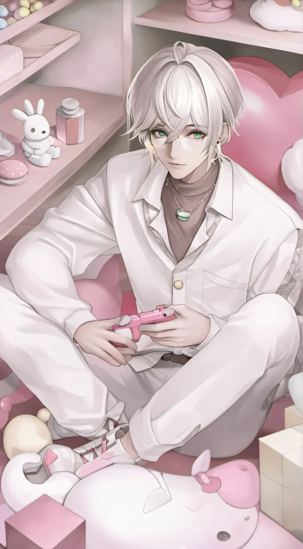 ai character: Pink-534 background