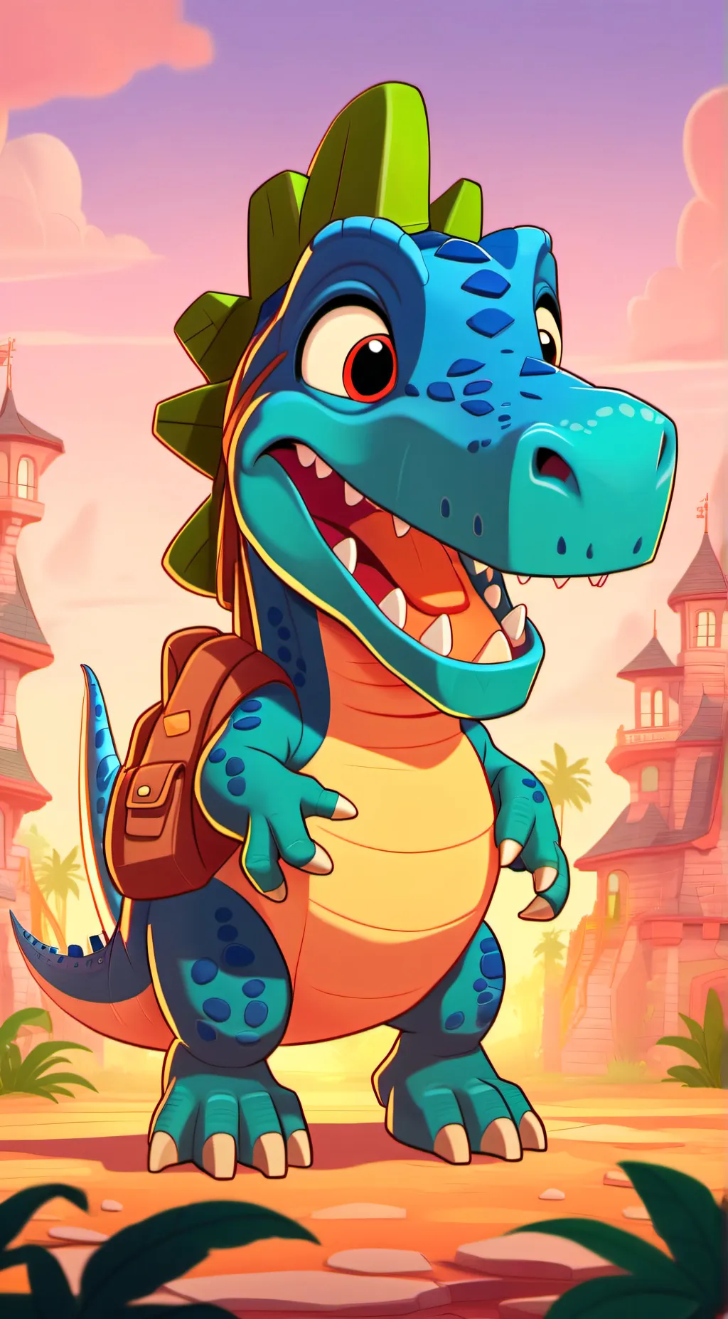 ai character: ice dino background