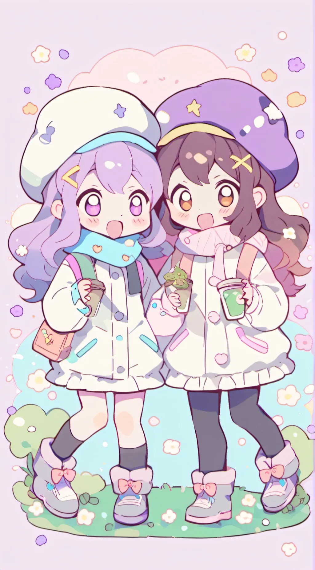 ai character: Hannah and Emily  background