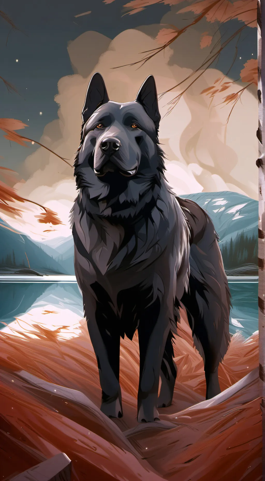 ai character: black berry background