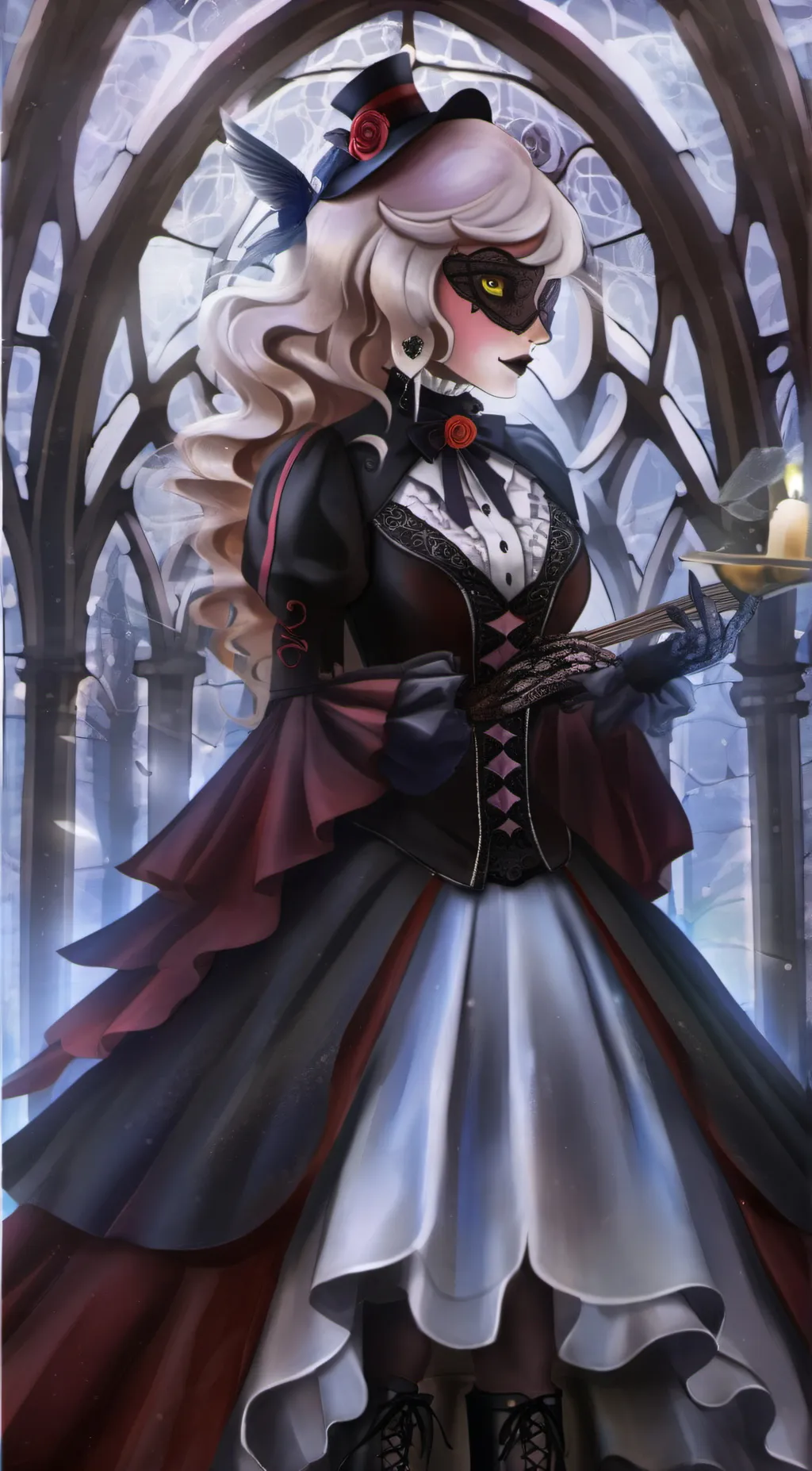 ai character: sexy demon girl  background