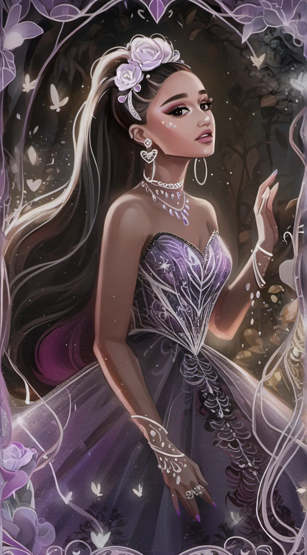 ai character: Ariana Grande background
