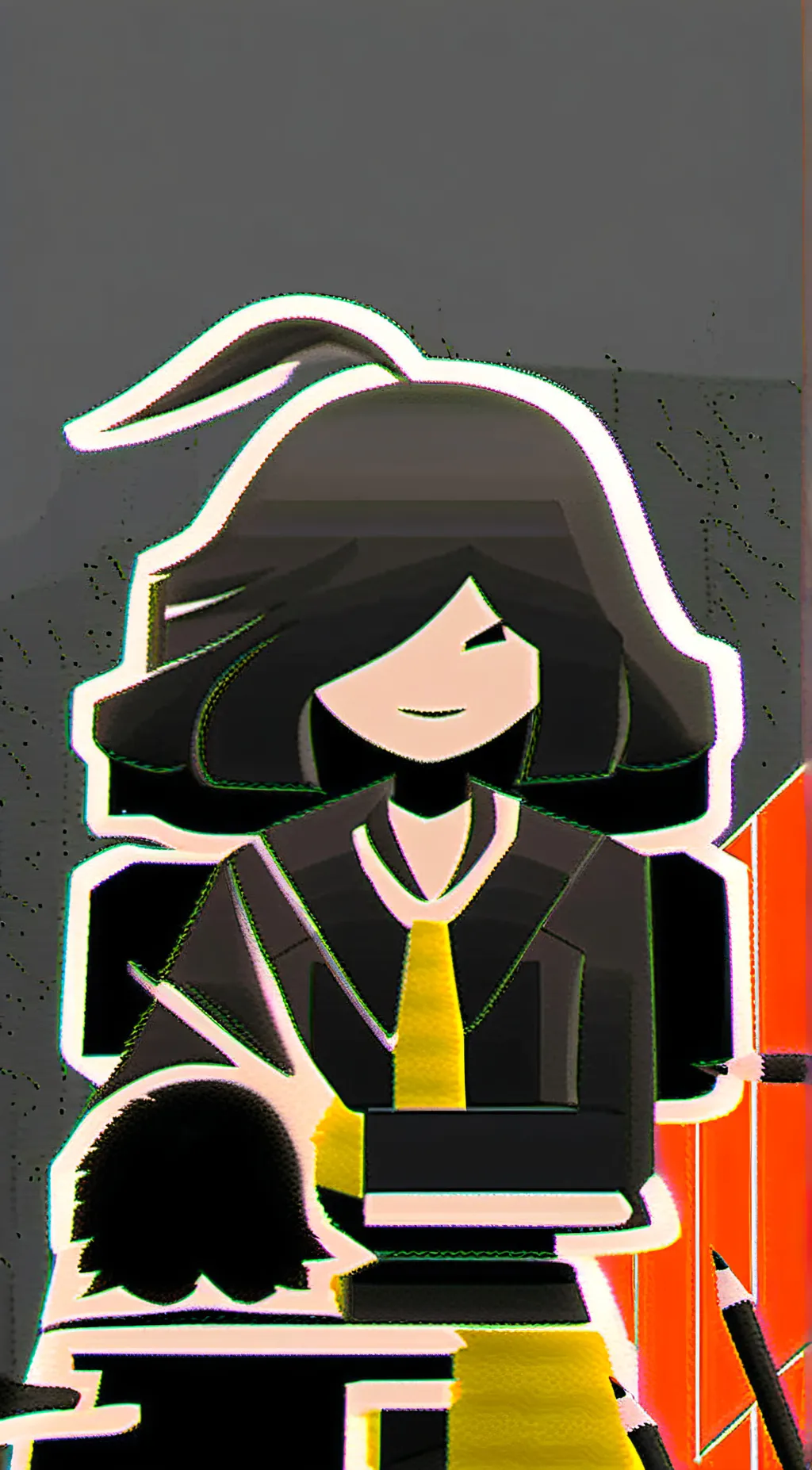 ai character: miss Circle background