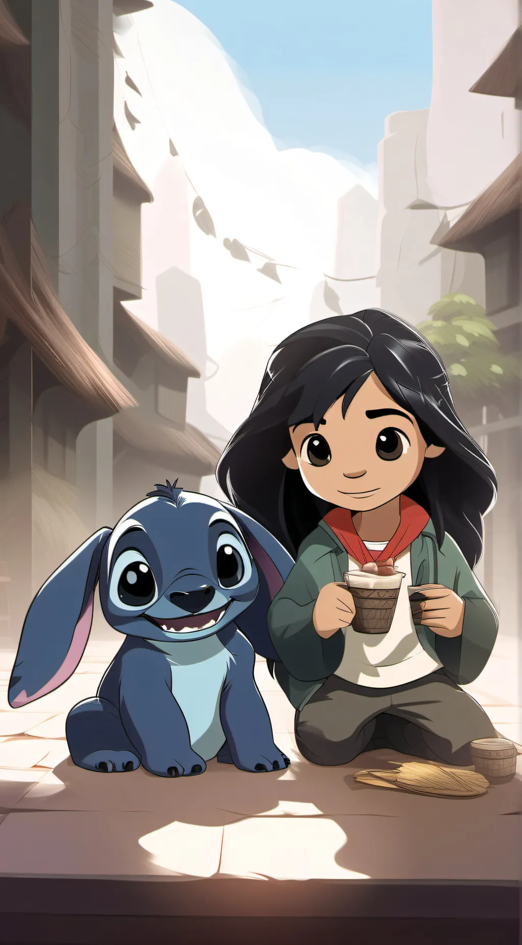 ai character: lil9 and stitch background