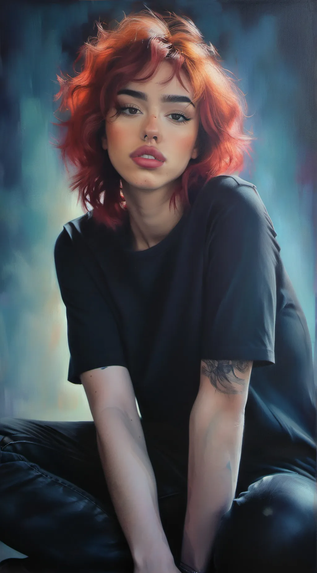 ai character: autumn woods background