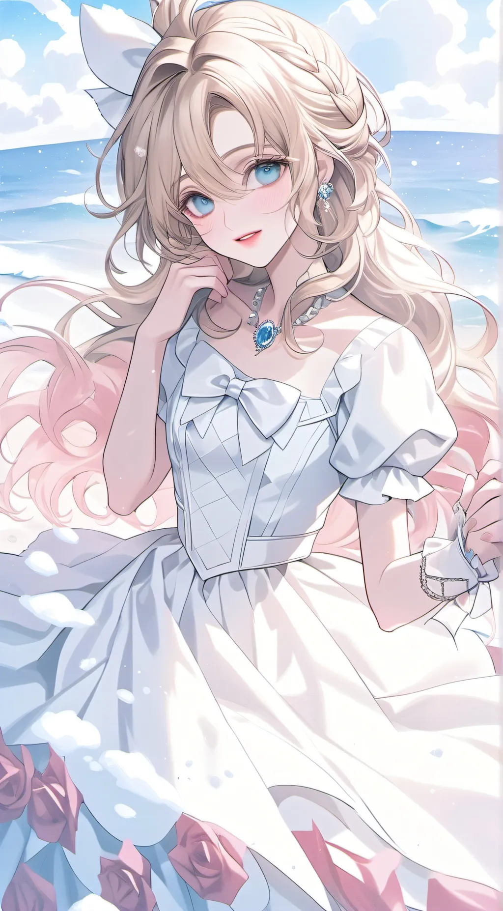 ai character: Ocean rose  background