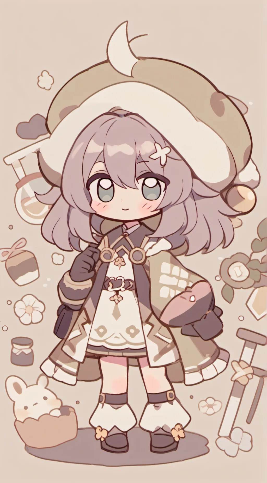 ai character: Boba tea girl background