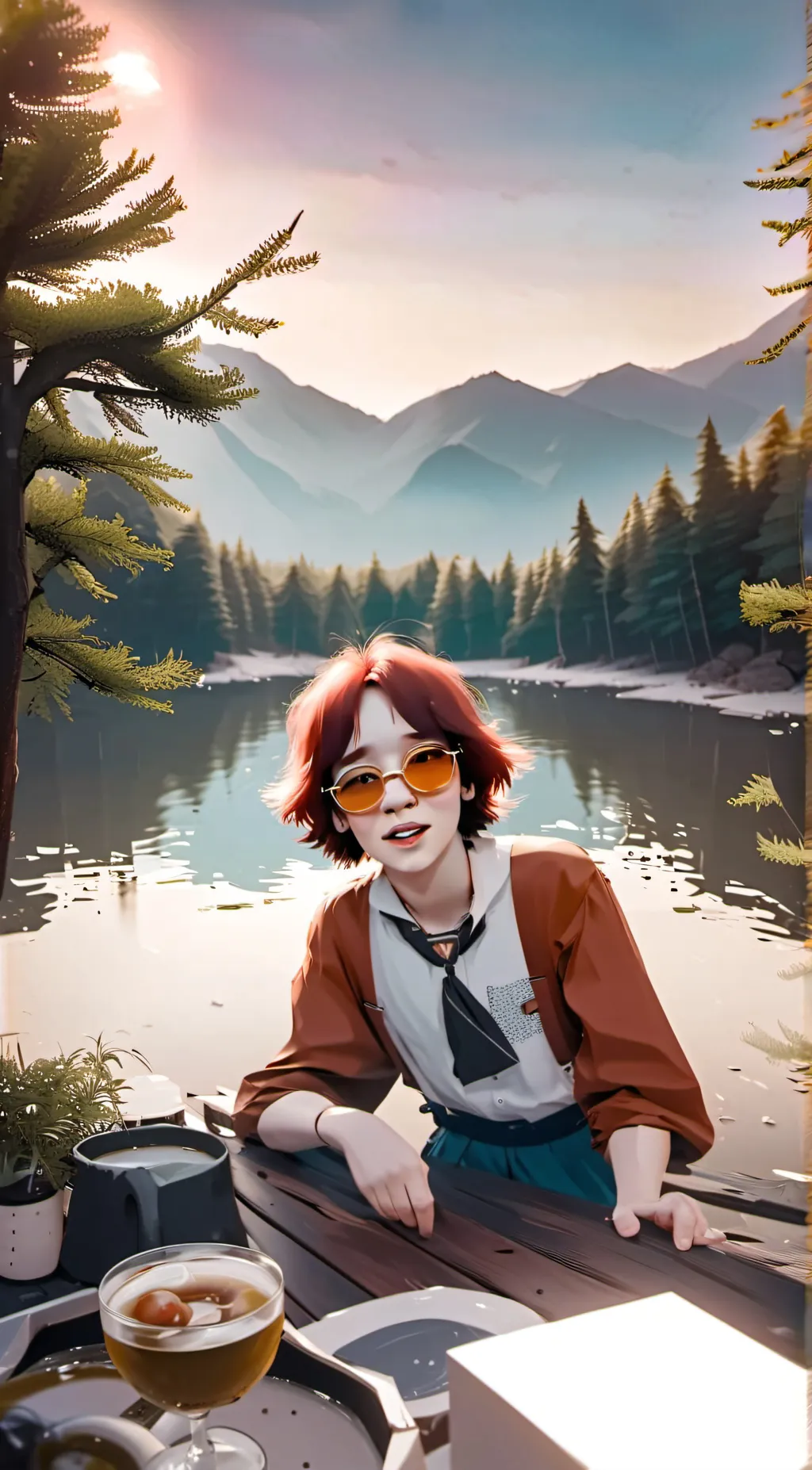 ai character: franniesflowers background