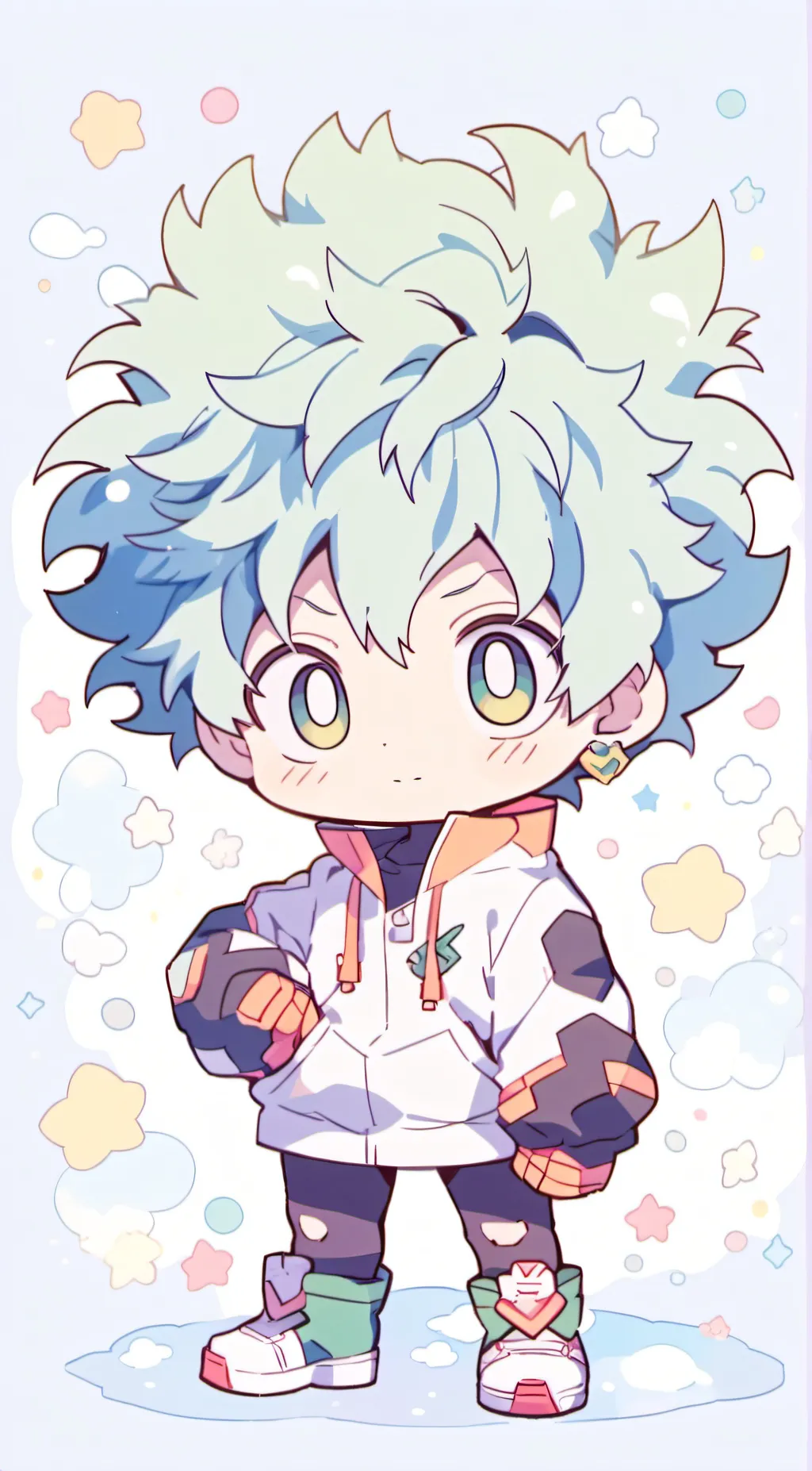 ai character: chibi deku background