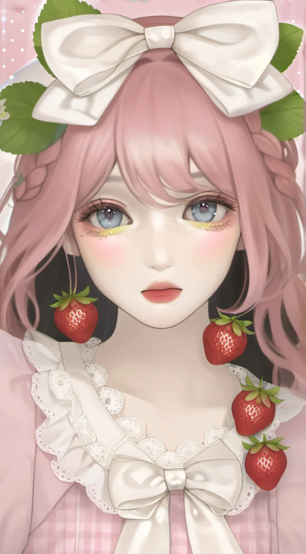 ai character: Strawberry girl background