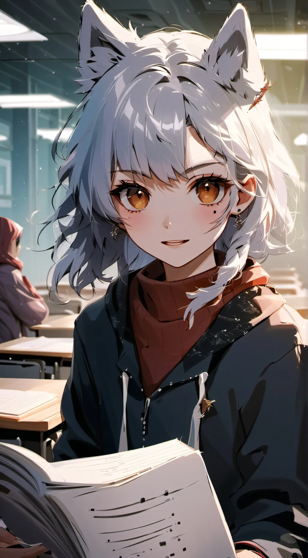 ai character: Amber background