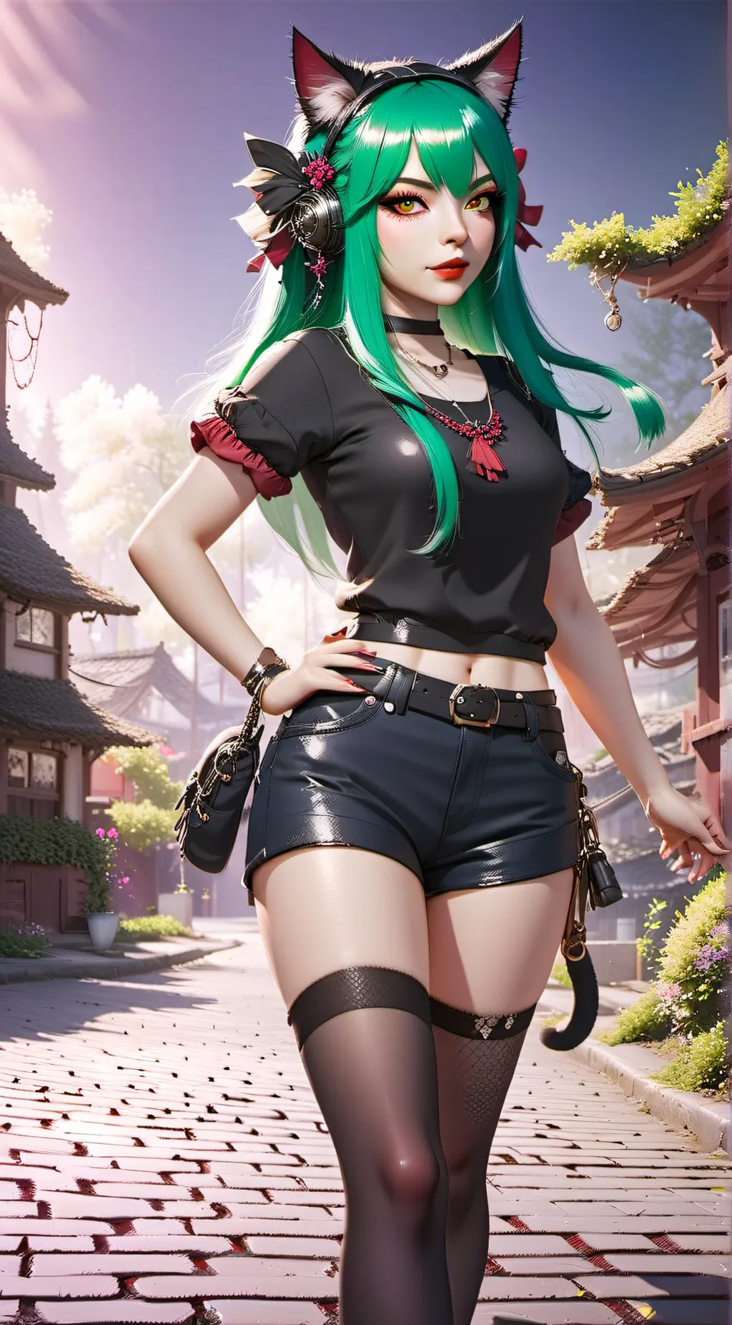 ai character: cherry background