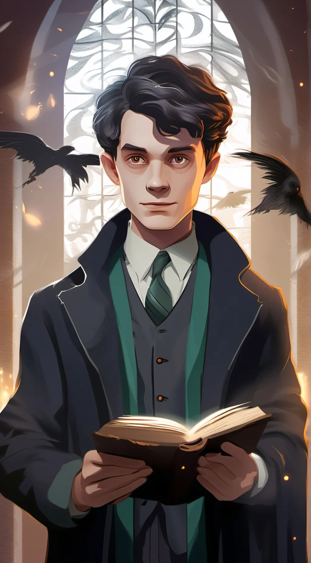 ai character: Tom riddle  background