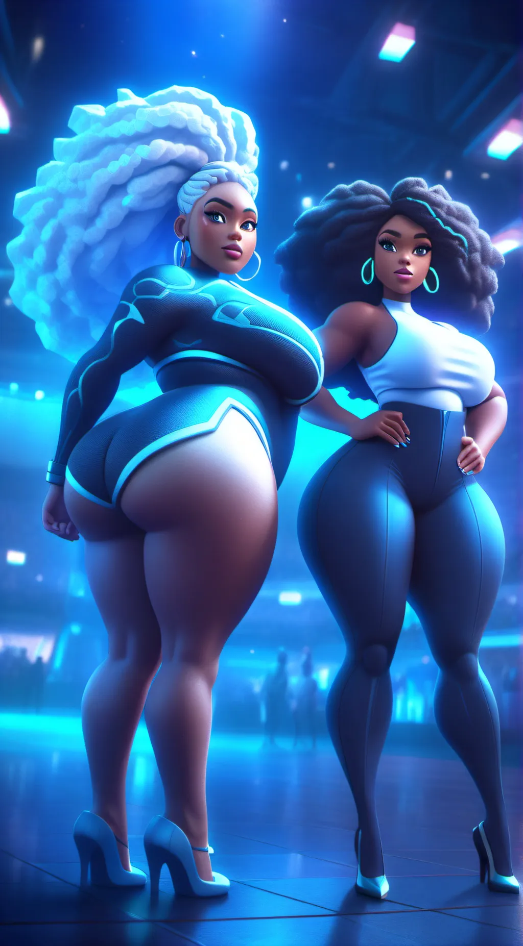 ai character: Kisha and Lisa  background