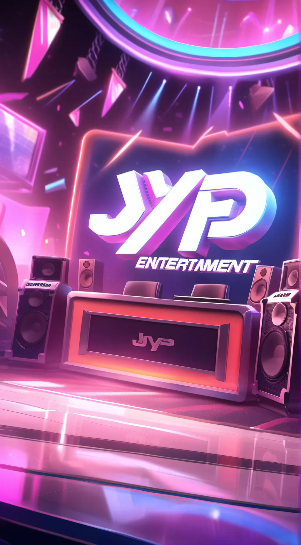 ai character: JYP ENTERTAINMENT  background
