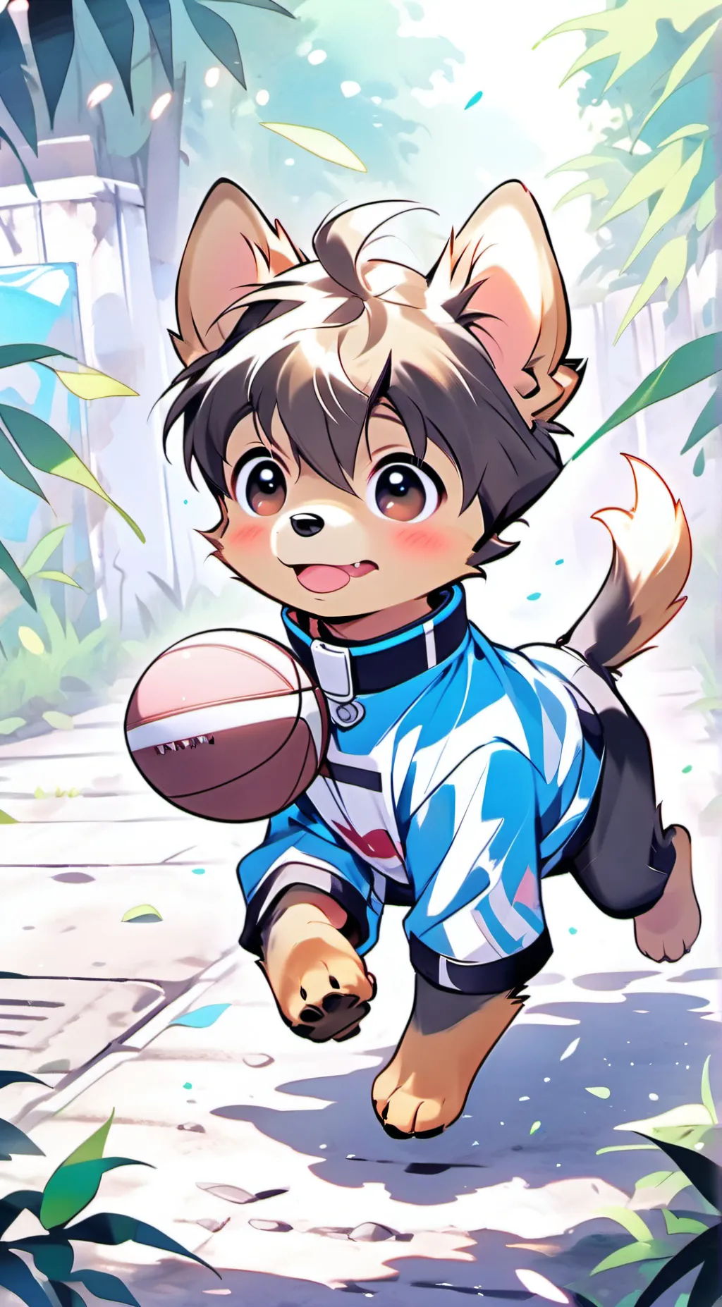 ai character: Football pup background