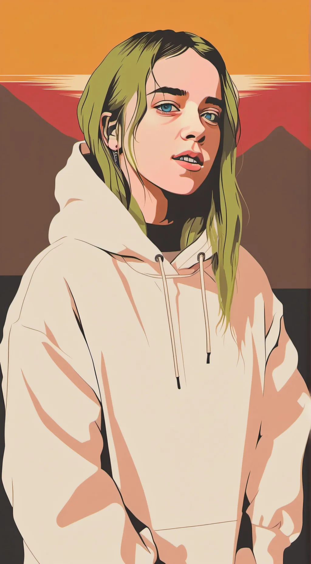 ai character: Billie Eillish  background