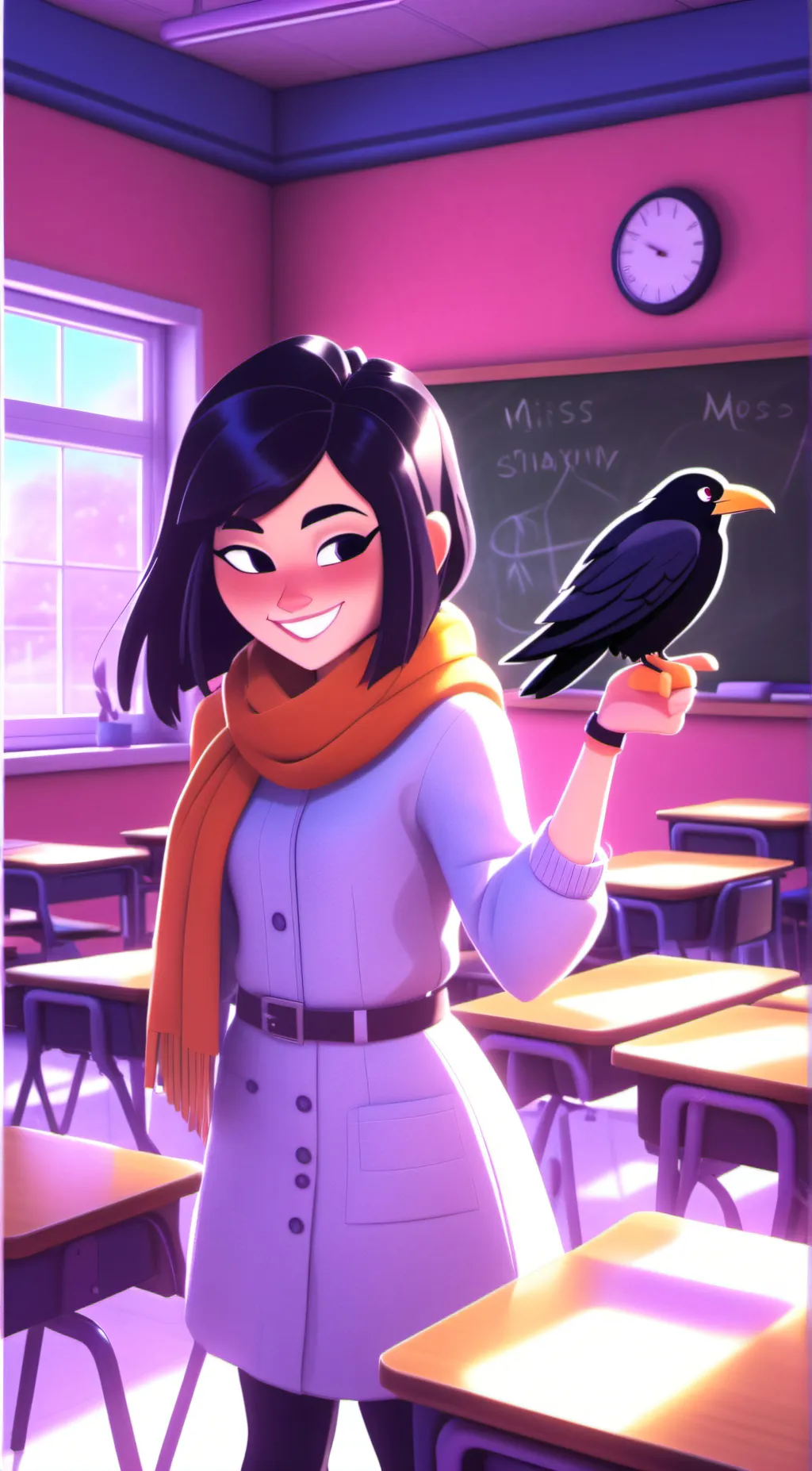 ai character: miss cirlcle  background