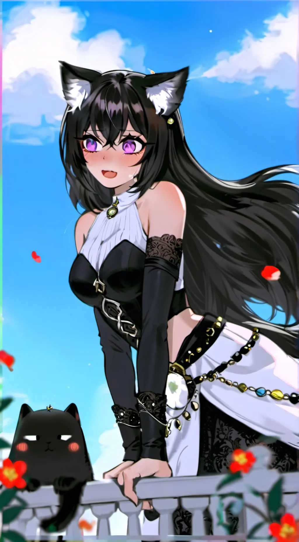 ai character: Rainbow background