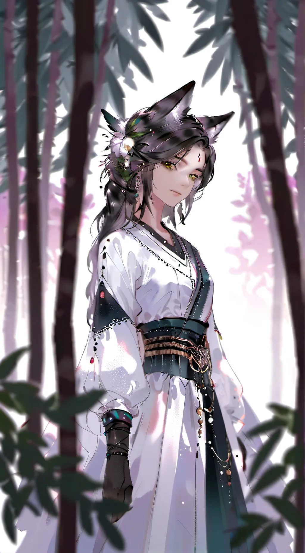 ai character: crystal background