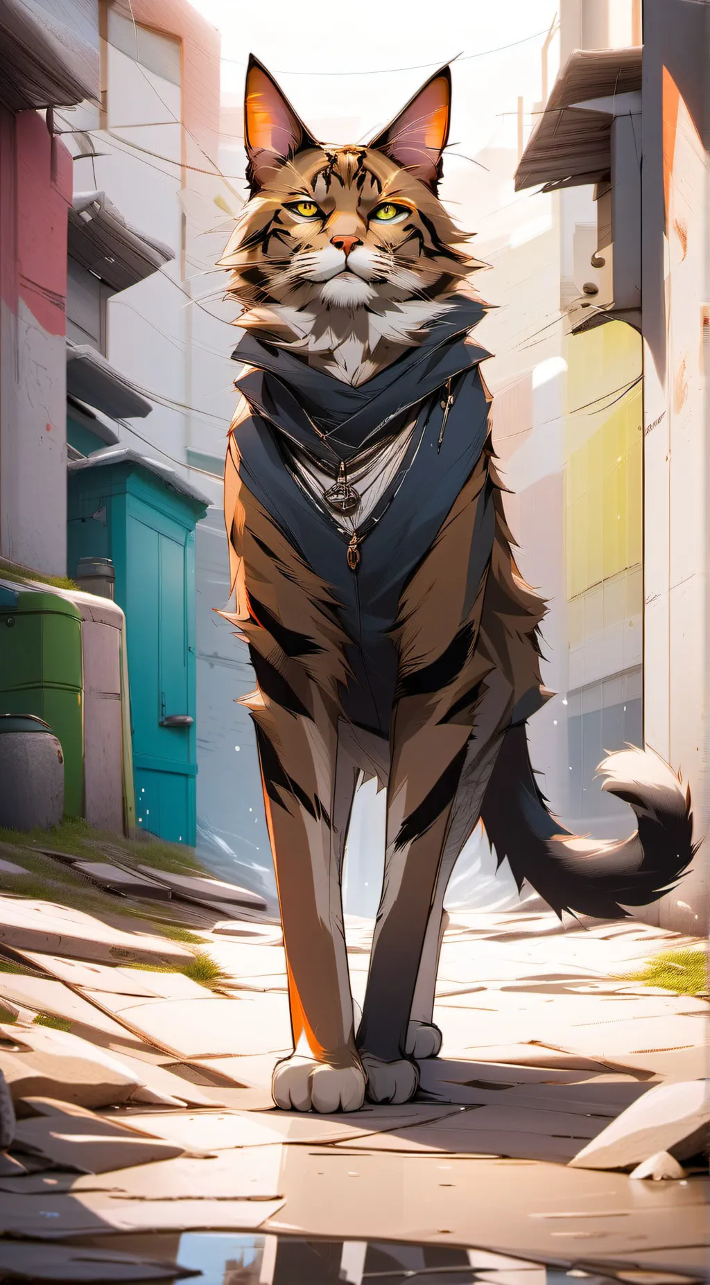 ai character: danga cat background