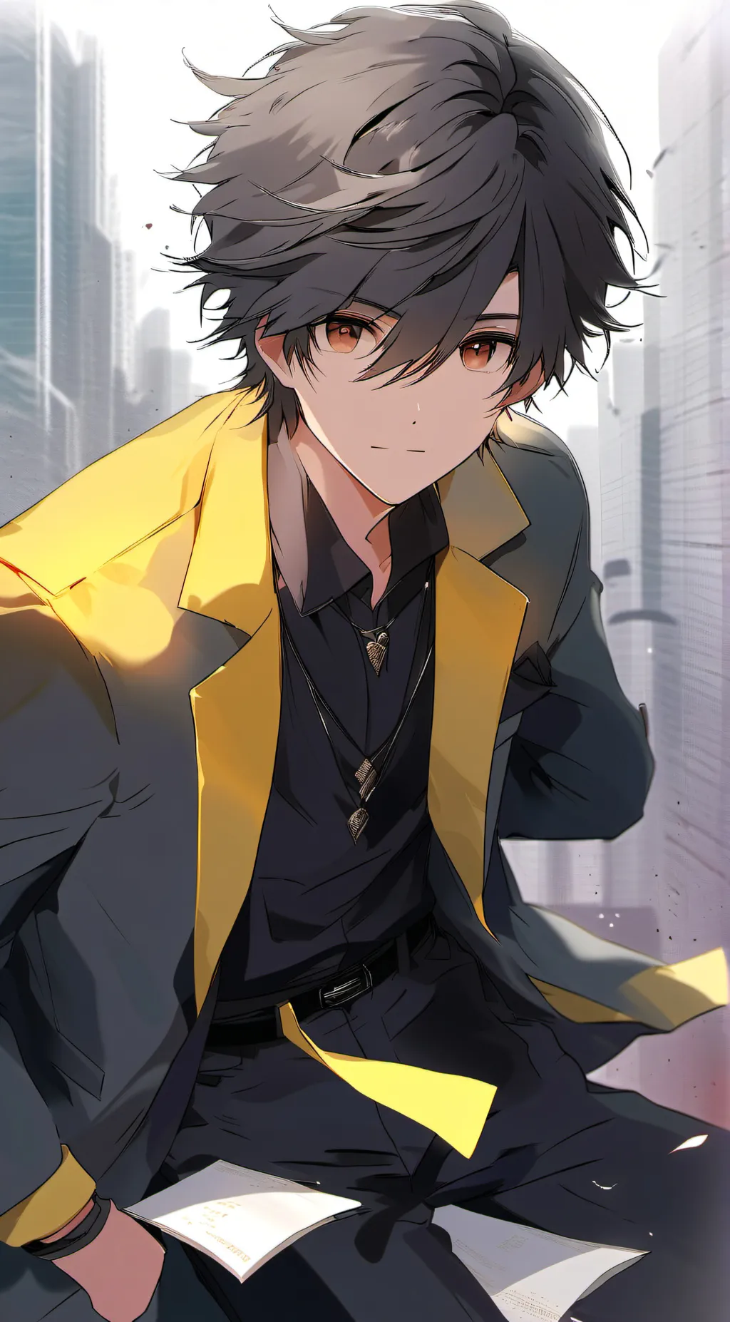 ai character: sun background