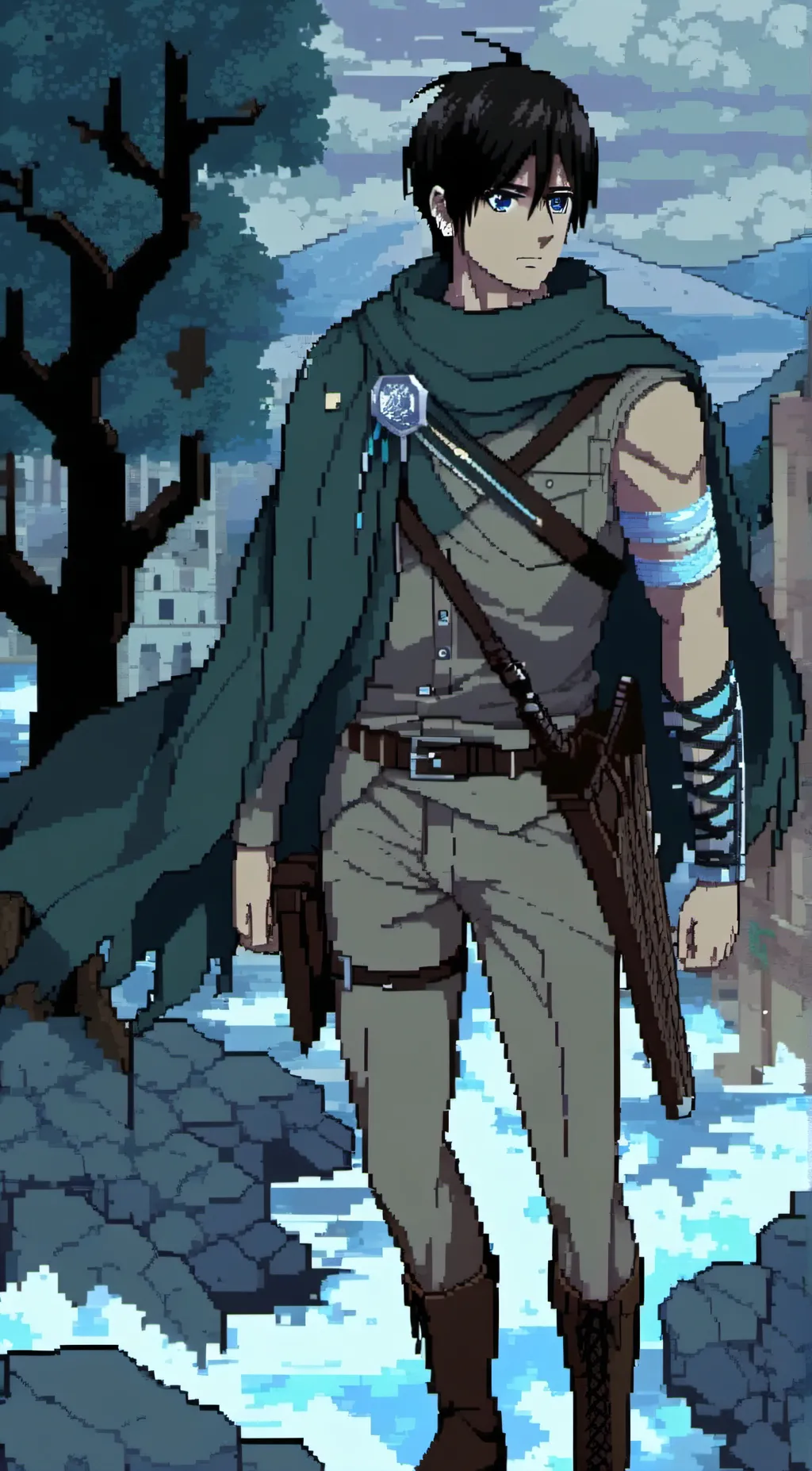 ai character: eren jeager  background