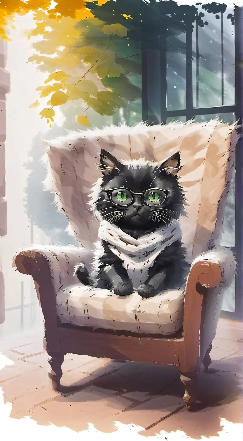 ai character: wise cat background