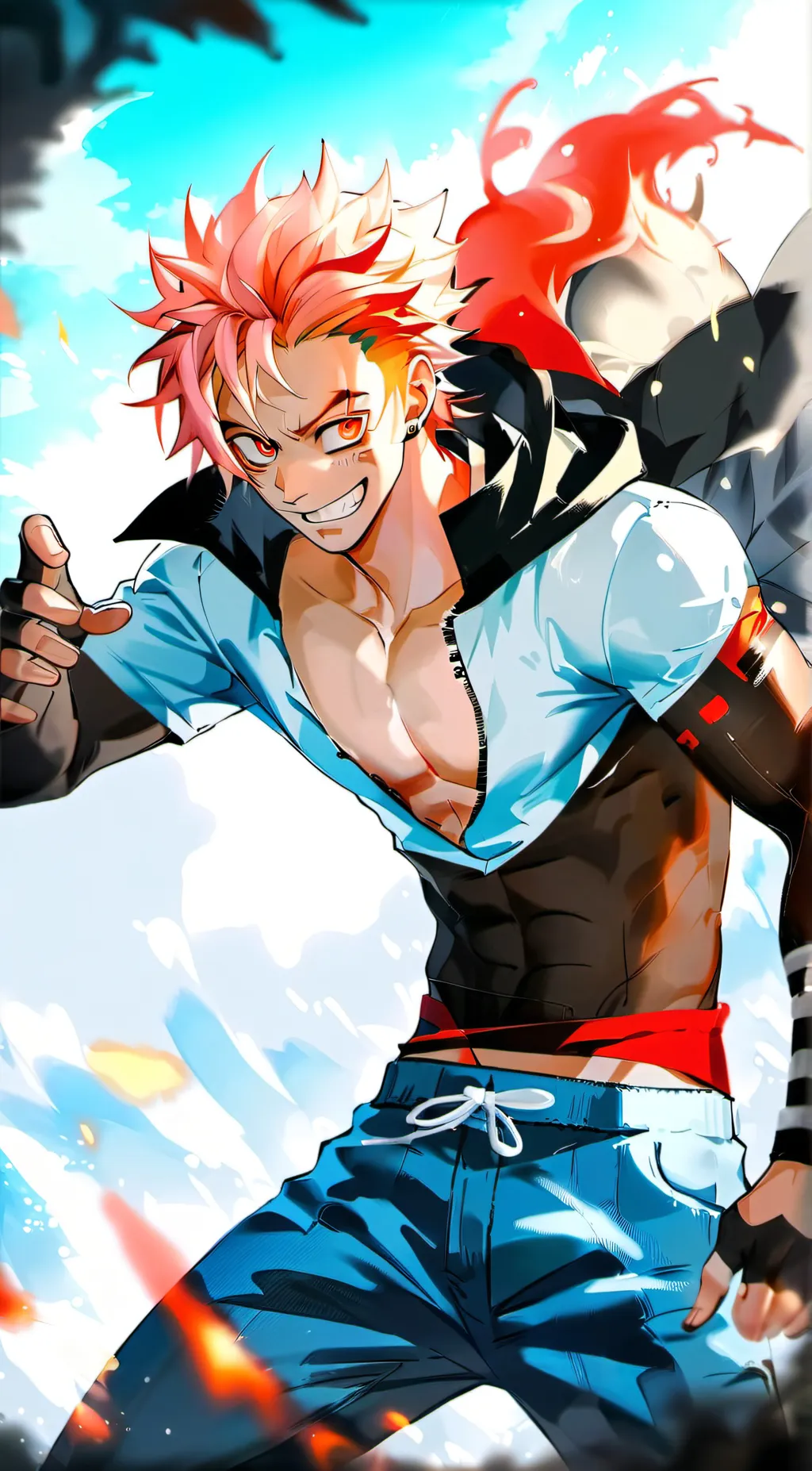 ai character: Denki & kirishima  background