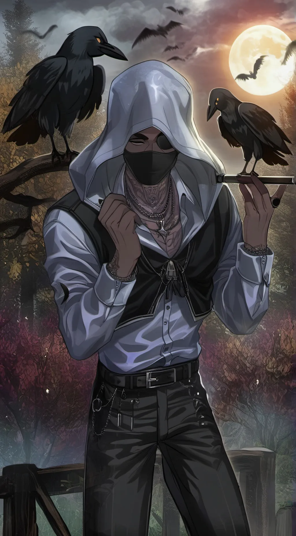 ai character: dark background