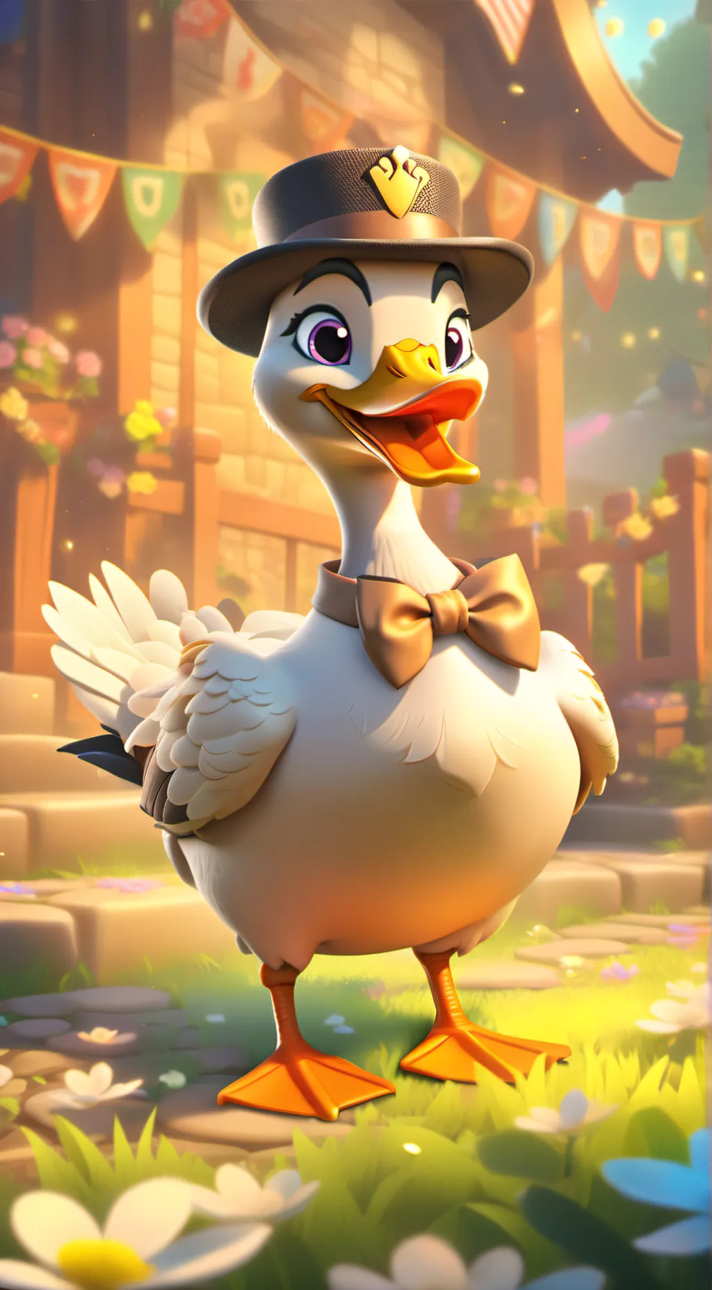 ai character: Fancy Goose  background