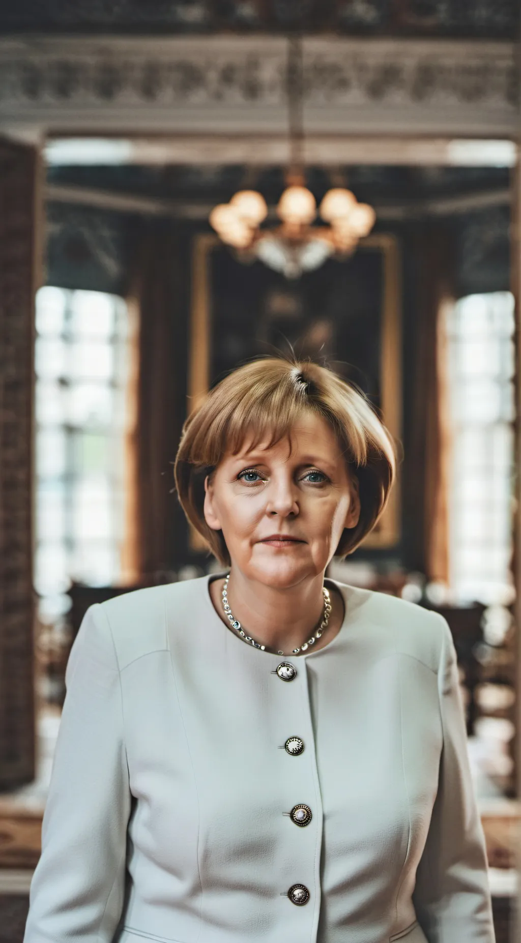 ai character: Angela Merkel background