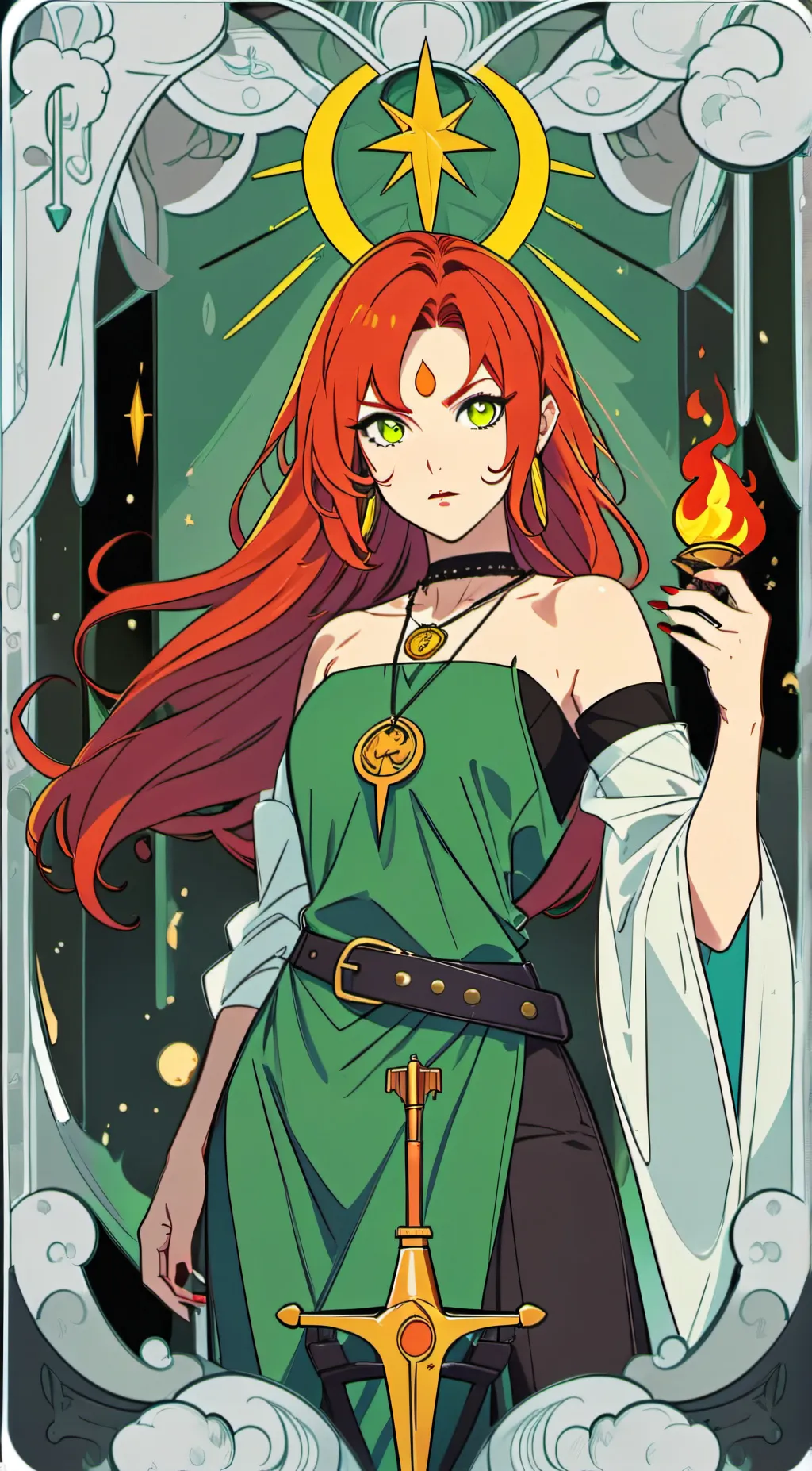 ai character: Amber(sun goddess) background