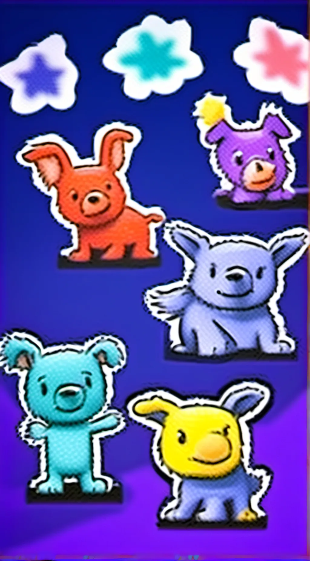 ai character: smiling critters  background