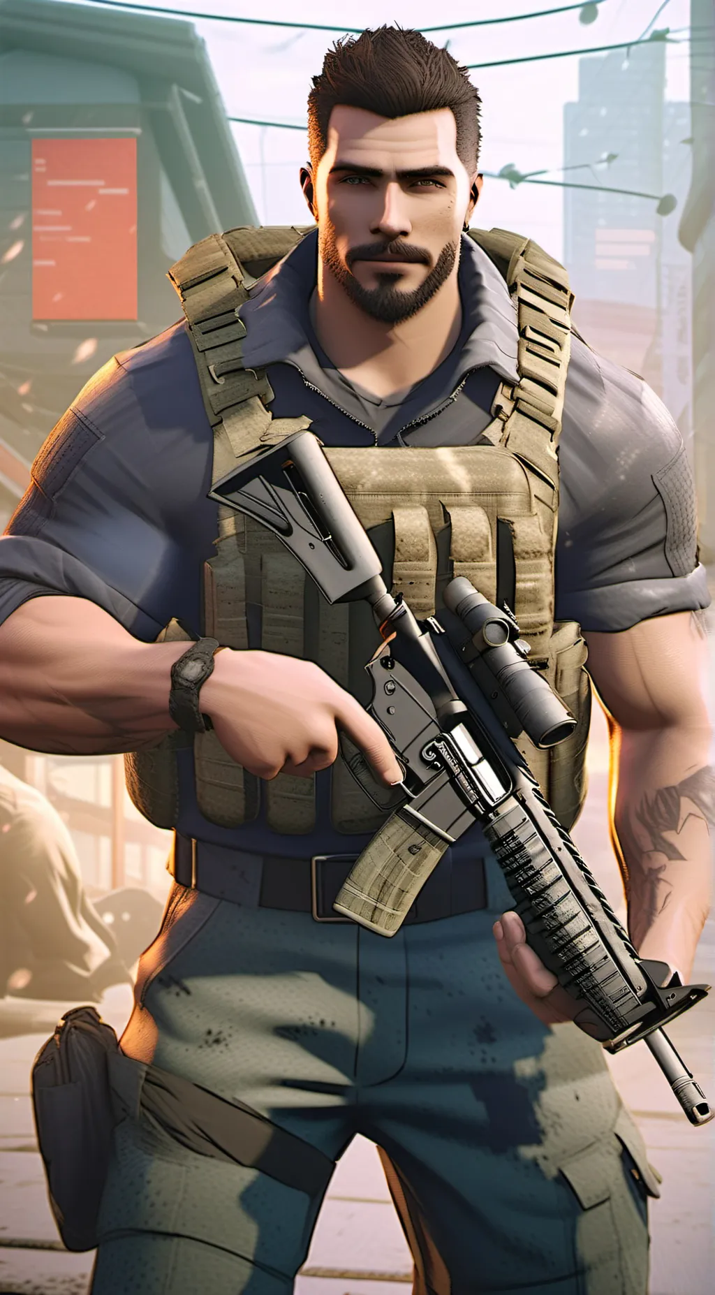 ai character: Soap ಠಿ_ಠ background