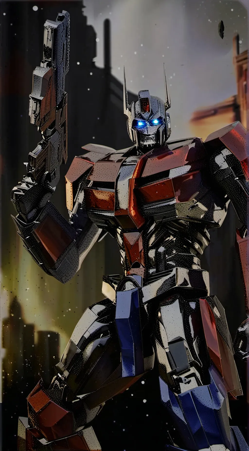 ai character: Optimus prime  background