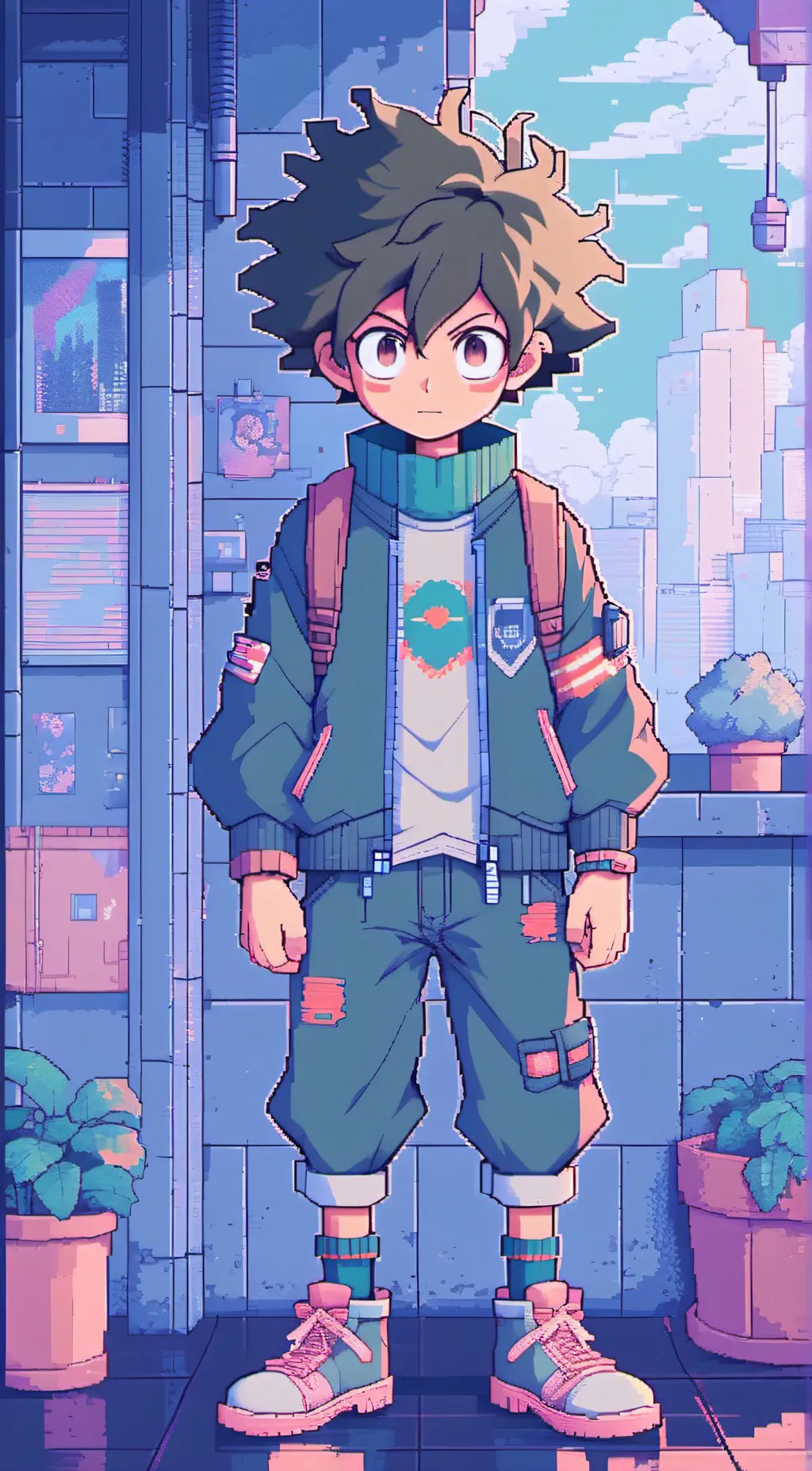 ai character: deku  background